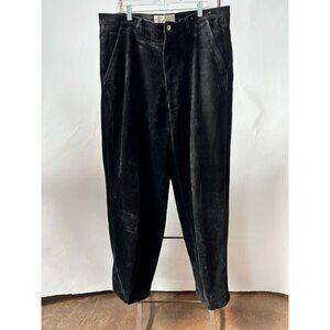 Black faux suede Pants By Virgola Uomo 40 100% Polyester Made In Korea